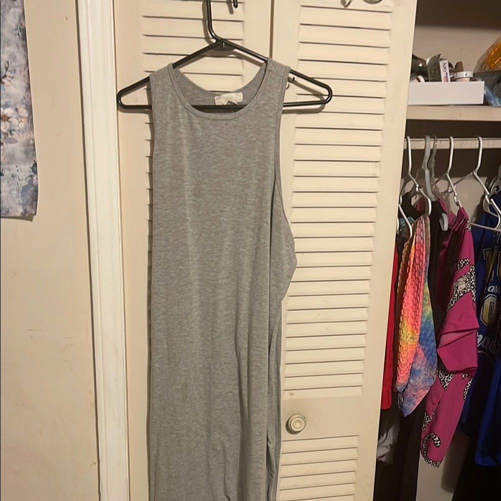 Gray Sleeveless Maxi Dress